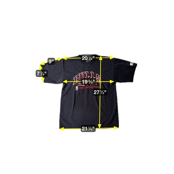 Vintage 90s Chicago Bulls T-Shirt Black Unisex‎ M Embroidered Streetwear - Picture 8 of 8